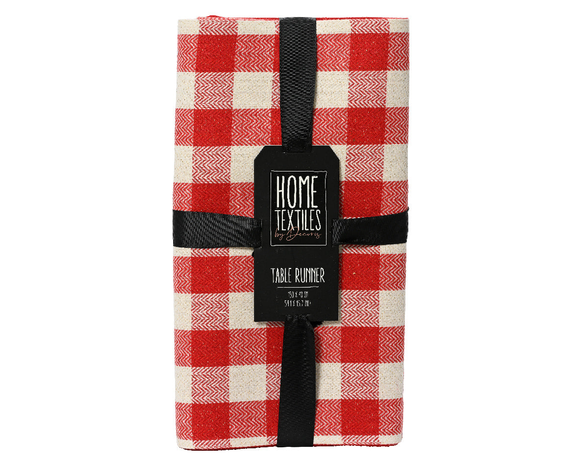 Runner da tavolo rettangolare in cotone rosso natalizio, Lun.150cm Lar.30cm Alt.0.1cm Kaemingk Runner da tavolo rettangolare in cotone rosso natalizio, Lun.150cm Lar.30cm Alt.0.1cm Kaemingk